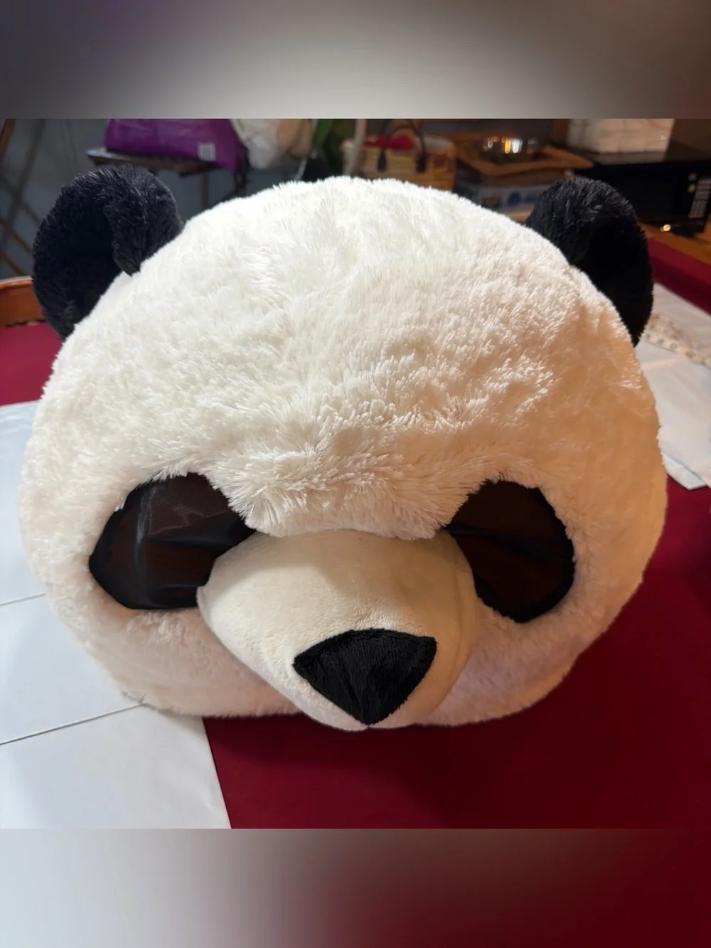 Panda Mascot Costume Black Full Head Maskimals Plush Party Mask Masquerade adult